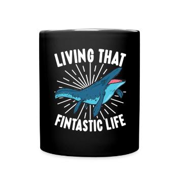 Mosasaurus Dinosaurier - Tasse einfarbig - Schwarz - Vorne