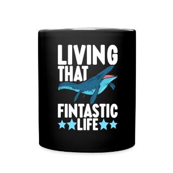 Mosasaurus Dinosaurier - Tasse einfarbig - Schwarz - Vorne
