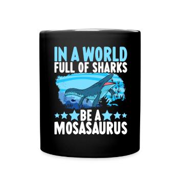 Mosasaurus Dinosaurier - Tasse einfarbig - Schwarz - Vorne