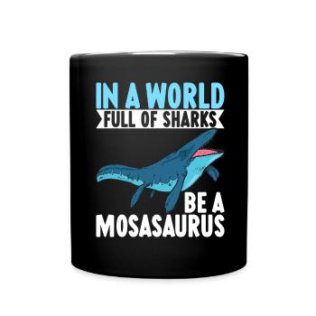 Mosasaurus Dinosaurier - Tasse einfarbig - Schwarz - Vorne