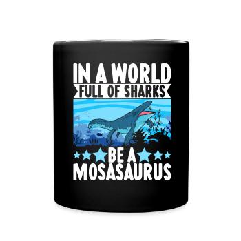 Mosasaurus Dinosaurier - Tasse einfarbig - Schwarz - Vorne