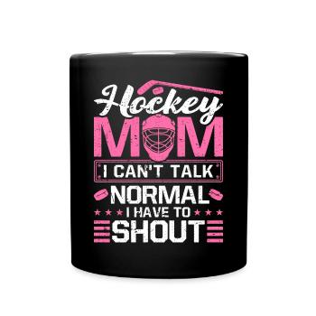 Hockey Mom Eishockey - Tasse einfarbig - Schwarz - Vorne