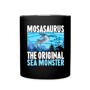 Mosasaurus Dinosaur - Full Colour Mug - black - Front