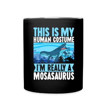 Mosasaurus Dinosaurier - Tasse einfarbig - Schwarz - Vorne