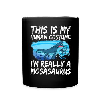 Mosasaurus Dinosaurier - Tasse einfarbig - Schwarz - Vorne