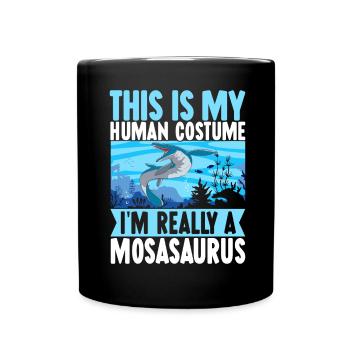 Mosasaurus Dinosaurier - Tasse einfarbig - Schwarz - Vorne