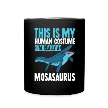 Mosasaurus Dinosaurier - Tasse einfarbig - Schwarz - Vorne