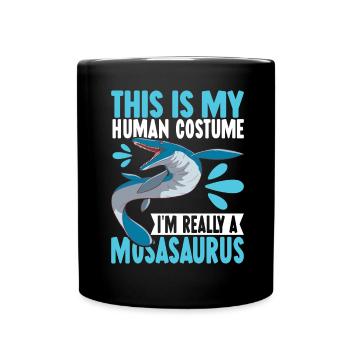 Mosasaurus Dinosaurier - Tasse einfarbig - Schwarz - Vorne