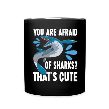 Mosasaurus Dinosaurier - Tasse einfarbig - Schwarz - Vorne
