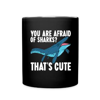 Mosasaurus Dinosaurier - Tasse einfarbig - Schwarz - Vorne