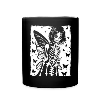 Fairycore Aesthetics Skeleton Fairy Goth Grunge G - Full Colour Mug - black - Front