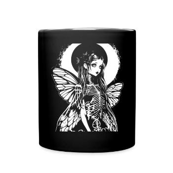 Fairycore Aesthetics Skeleton Fairy Goth Grunge G - Full Colour Mug - black - Front