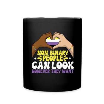 Non Binary Pride Genderqueer - Tasse einfarbig - Schwarz - Vorne