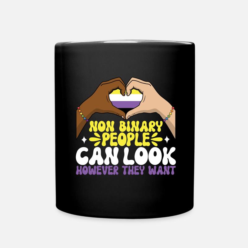 Non Binary Pride Genderqueer - Tasse einfarbig - Schwarz