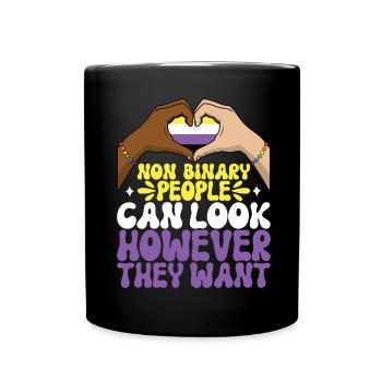 Non Binary Pride Genderqueer - Tasse einfarbig - Schwarz - Vorne