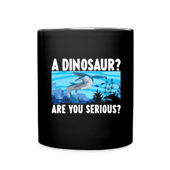 Mosasaurus Dinosaurier - Tasse einfarbig - Schwarz - Vorne