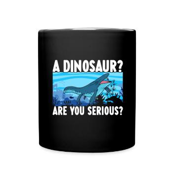 Mosasaurus Dinosaurier - Tasse einfarbig - Schwarz - Vorne