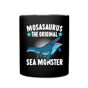 Mosasaurus Dinosaurier - Tasse einfarbig - Schwarz - Vorne