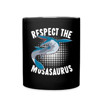 Mosasaurus Dinosaurier - Tasse einfarbig - Schwarz - Vorne