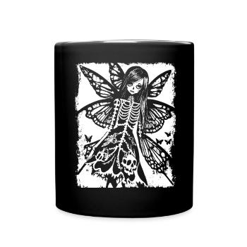 Fairycore Aesthetics Skeleton Fairy Goth Gothic G - Full Colour Mug - black - Front