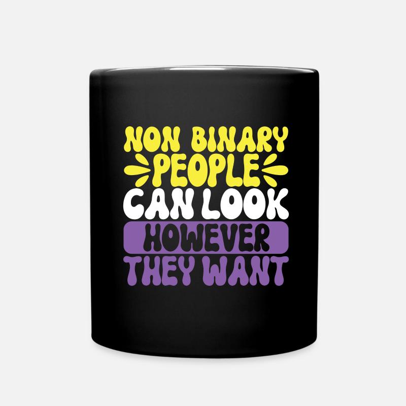 Non Binary Pride Genderqueer - Tasse einfarbig - Schwarz