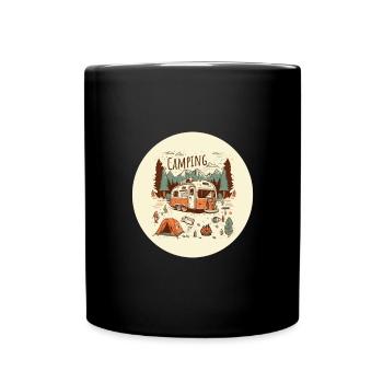 Camping adventure with motorhome - Full Colour Mug - black - Front