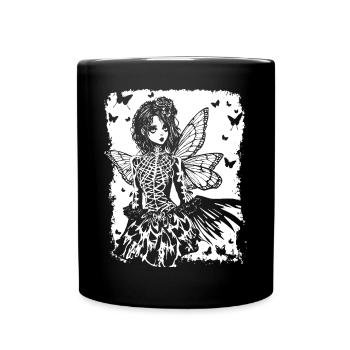 Fairycore Ästhetik Skelett Fee Goth Gothic G - Tasse einfarbig - Schwarz - Vorne