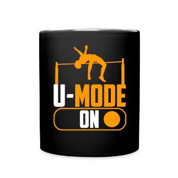 Stabhochsprung Stabhochspringer - Tasse einfarbig - Schwarz - Vorne