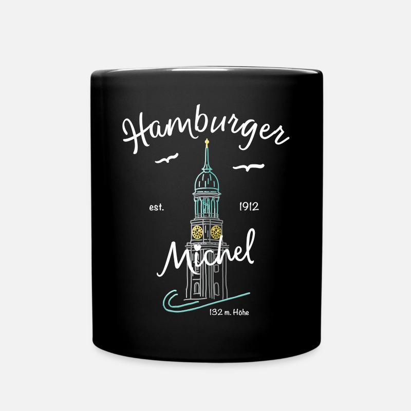 Hamburger Michel, Kirchturm, Deutschland - Tasse einfarbig - Schwarz