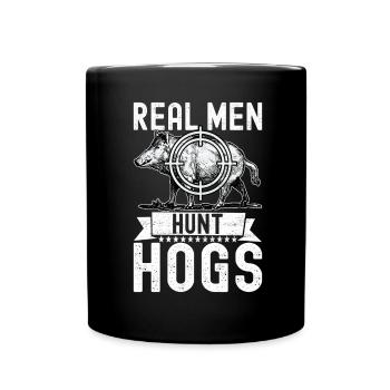 Chasseurs Chasse au sanglier - Mug uni - noir - Devant