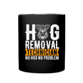 Chasseurs Chasse au sanglier - Mug uni - noir - Devant