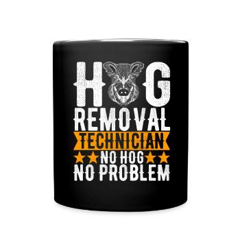 Chasseurs Chasse au sanglier - Mug uni - noir - Devant