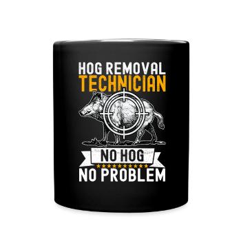 Chasseurs Chasse au sanglier - Mug uni - noir - Devant