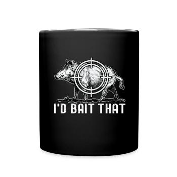 Chasseurs Chasse au sanglier - Mug uni - noir - Devant