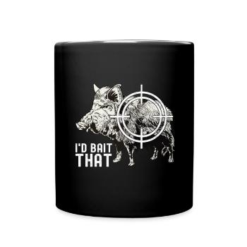 Chasseurs Chasse au sanglier - Mug uni - noir - Devant