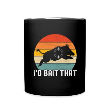 Chasseurs Chasse au sanglier - Mug uni - noir - Devant