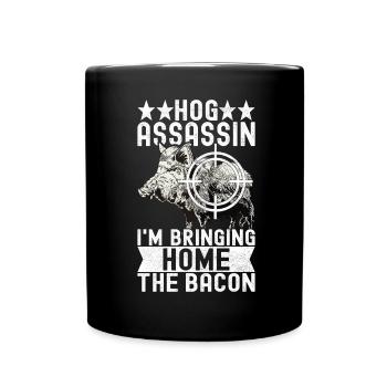 Chasseurs Chasse au sanglier - Mug uni - noir - Devant