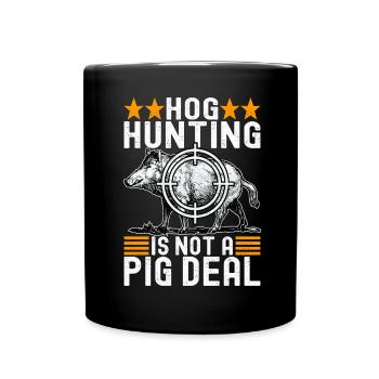 Chasseurs Chasse au sanglier - Mug uni - noir - Devant
