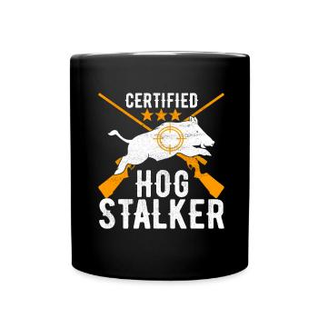 Chasseurs Chasse au sanglier - Mug uni - noir - Devant