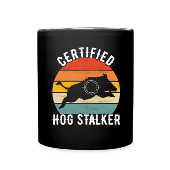 Chasseurs Chasse au sanglier - Mug uni - noir - Devant