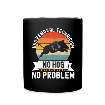 Chasseurs Chasse au sanglier - Mug uni - noir - Devant