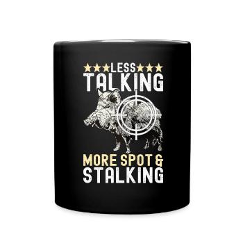 Chasseurs Chasse au sanglier - Mug uni - noir - Devant