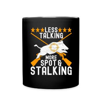 Chasseurs Chasse au sanglier - Mug uni - noir - Devant