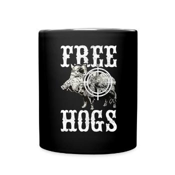 Chasseurs Chasse au sanglier - Mug uni - noir - Devant