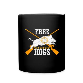 Chasseurs Chasse au sanglier - Mug uni - noir - Devant