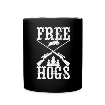 Jäger Wildschwein Jagen - Tasse einfarbig - Schwarz - Vorne