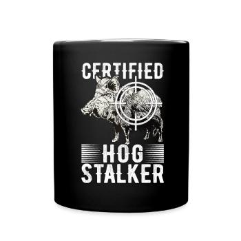 Chasseurs Chasse au sanglier - Mug uni - noir - Devant