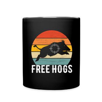 Chasseurs Chasse au sanglier - Mug uni - noir - Devant