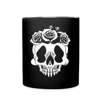 Horror Schädel Schädel Kunst Schädel Gothic Heavy Metal - Tasse einfarbig - Schwarz - Vorne
