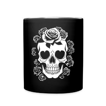 Horror Skull Skull Art Skull Gothic Heavy Metal - Full Colour Mug - black - Front